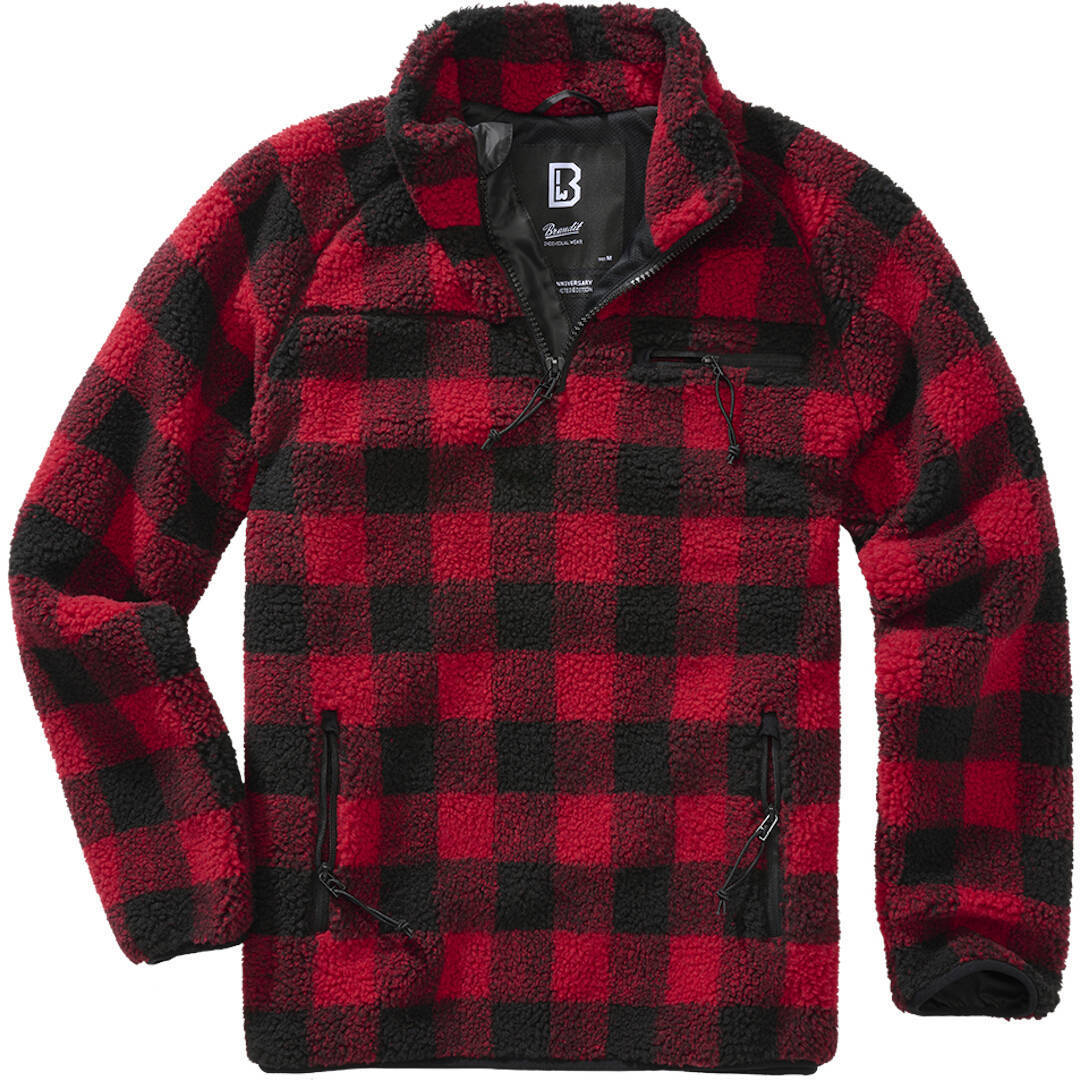 Brandit Teddyfleece Pullover black/red 5XL Figure 1