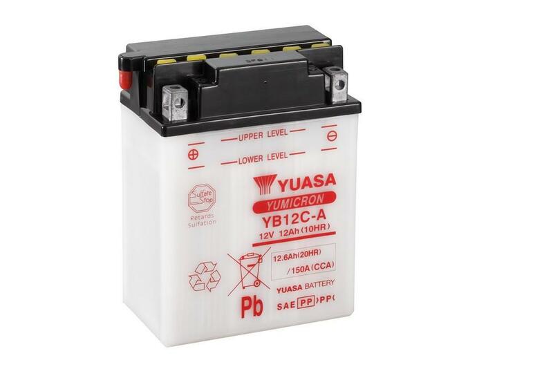 YUASA YUASA konventionellt YUASA-batteri utan syrapaket - YB12C-A Batteri utan syrapaket Figur 1
