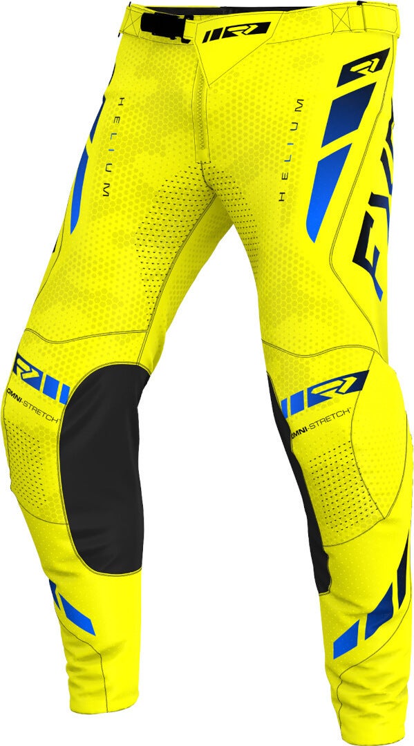 FXR Helium 2025 Pantaloni da motocross giallo/blu 36 Figura 1