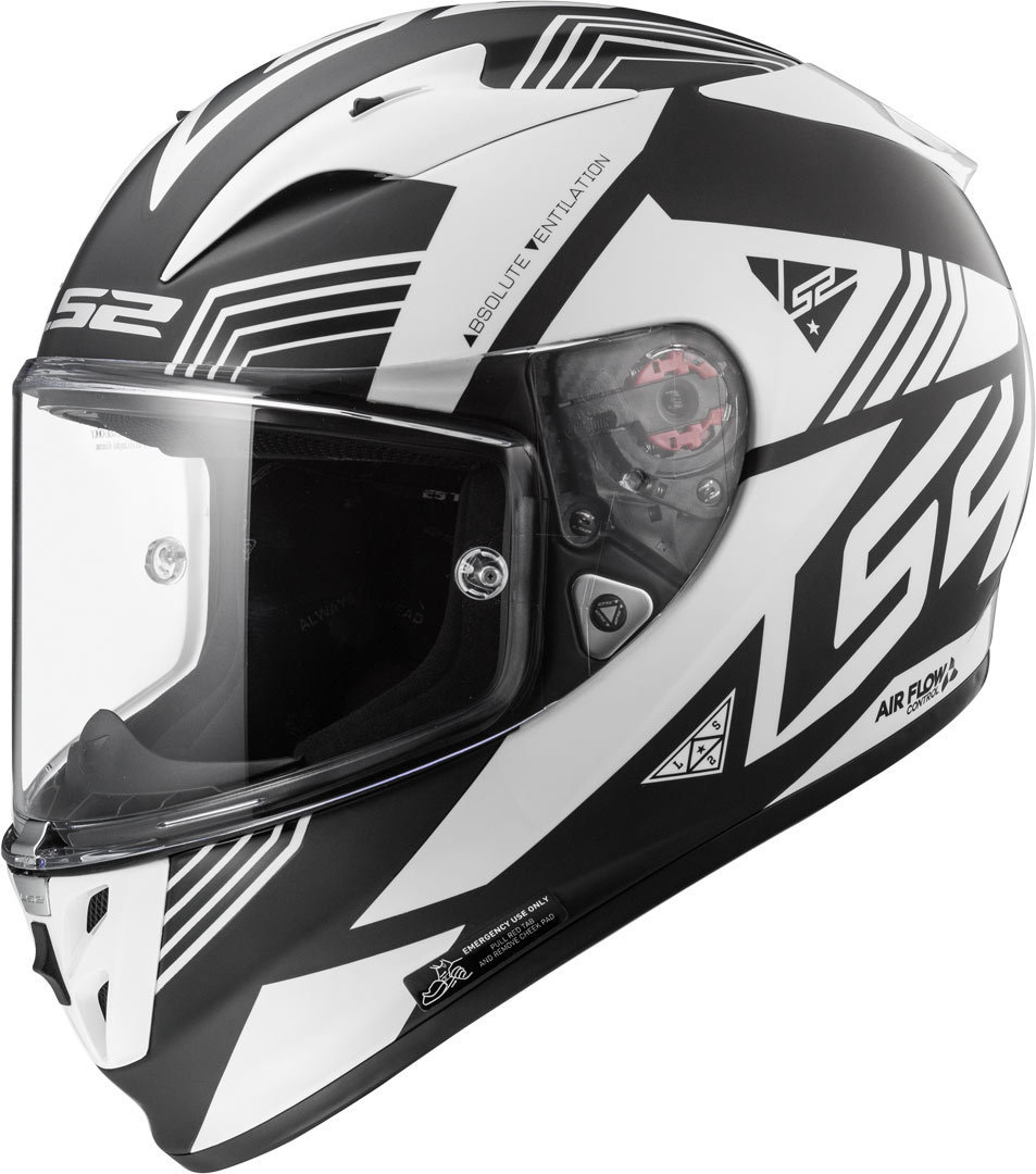LS2 FF323 Arrow R Evo Helm Zwart mat/wit Verlies (59/60) Figuur 1