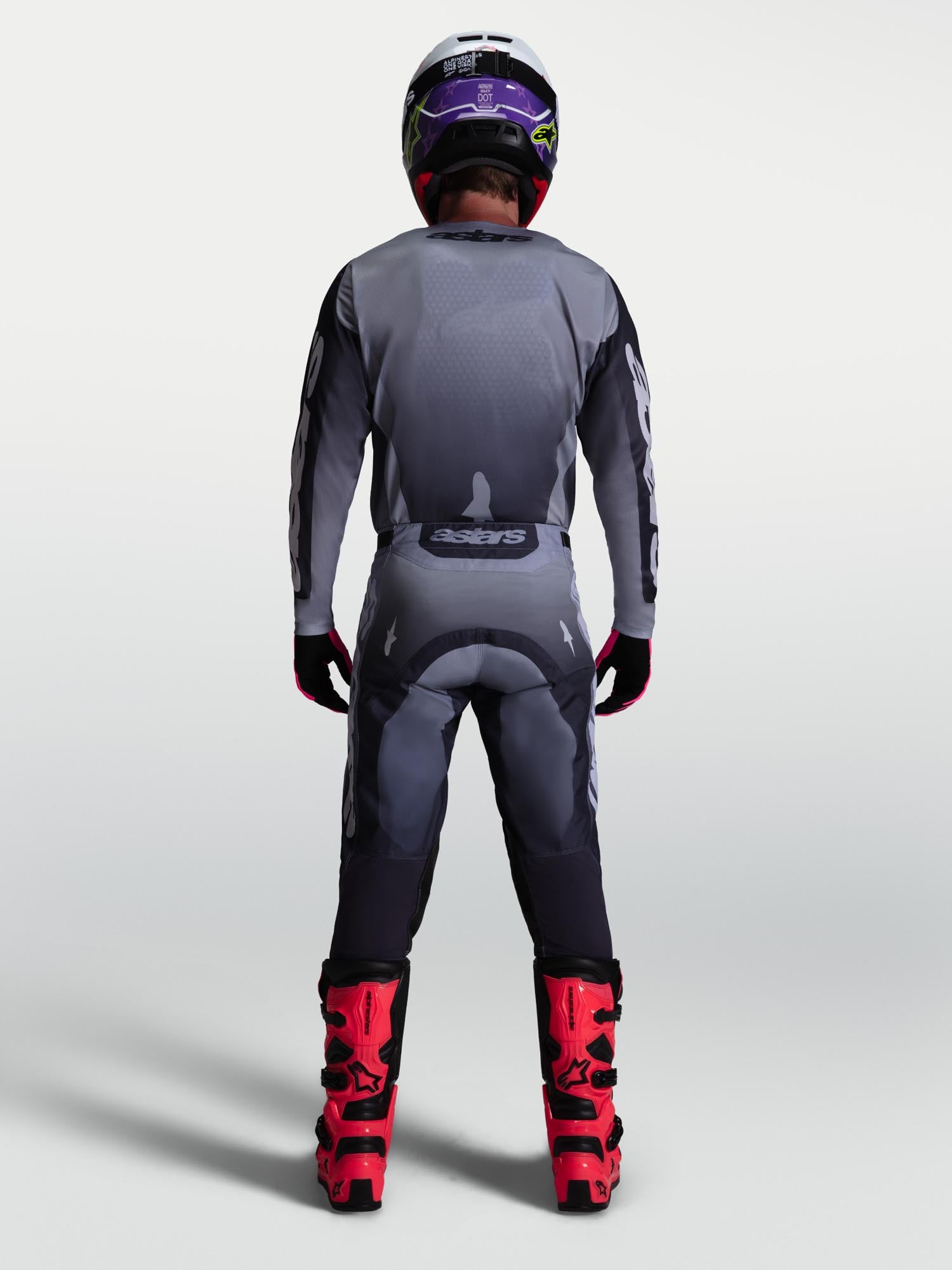 Alpinestars Racer Amber Motocrosstrøje grå/lilla S Figur 8