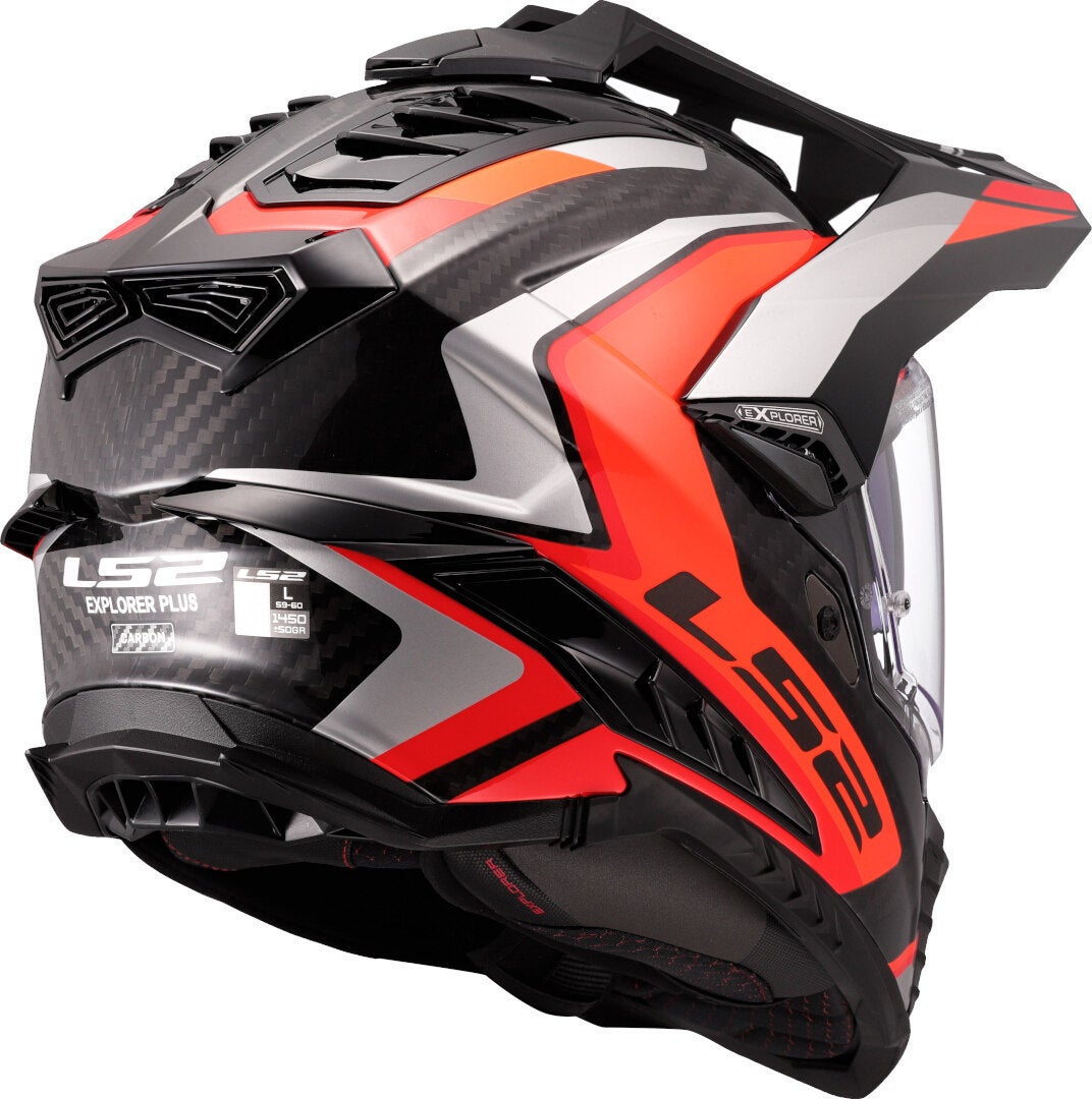 LS2 MX701 Explorer Carbon Frontier II Motorcross Helm Koolstof/Oranje Verlies (59/60) Figuur 5