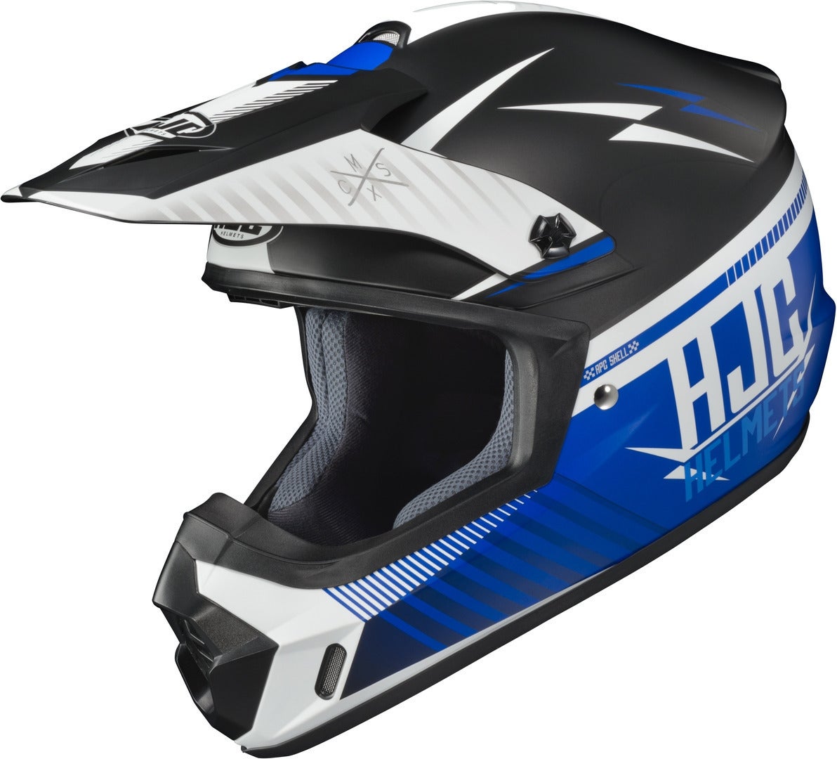 HJC CS-MX II Tweek Capacete de Motocross preto/branco/azul L (59/60) Figura 1