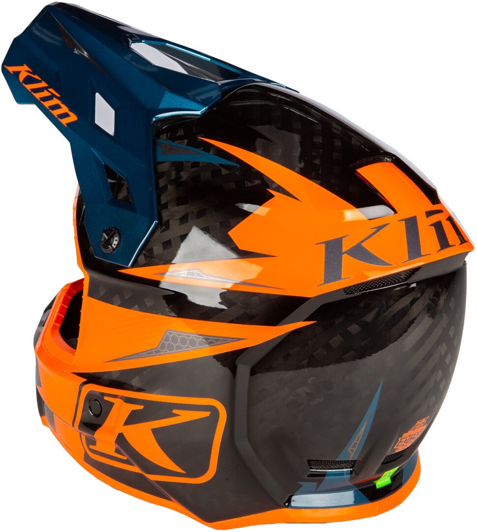 Klim F3 Carbon Pro Casco Motocross Arancione/blu L (58/59) Figura 2