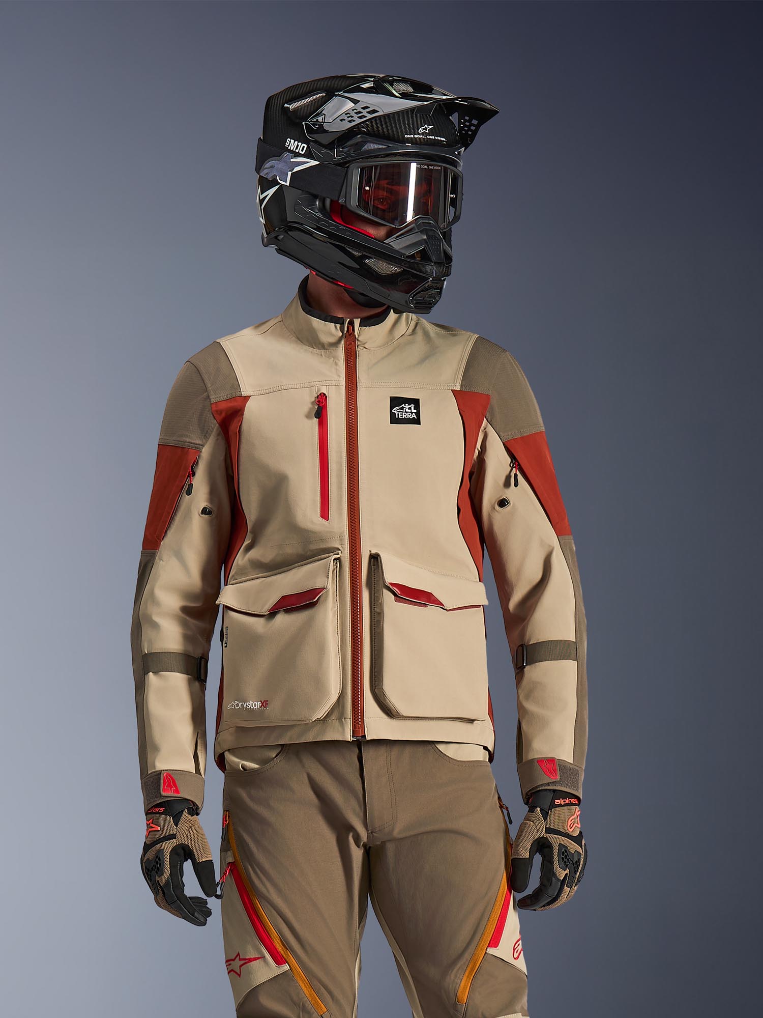 Alpinestars Maxdura Drystar XF Jachetă textilă impermeabilă pentru motociclete Roșu/bej/maro 4XL Figura 7
