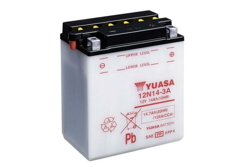YUASA YUASA konventionellt YUASA-batteri utan syrapaket - 12N14-3A Batteri utan syrapaket Figur 1
