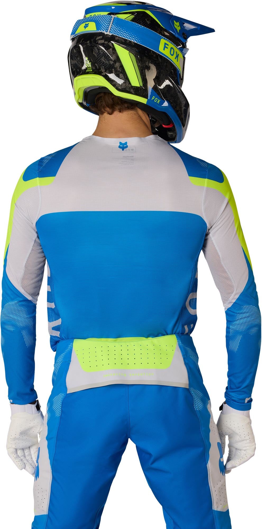 FOX Flexair Tactile Camisa de Motocross azul/branco/neon-amarelo 2XL Figura 4