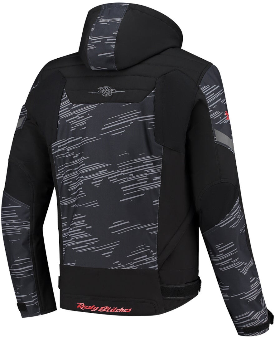 Rusty Stitches Liam Waterproof Motorcycle Textile Jacket black/grey/red 4XL Figure 2