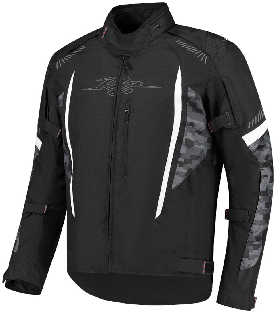 Rusty Stitches Pete Waterproof Motorcycle Textile Jacket black/grey/white M Figure 1