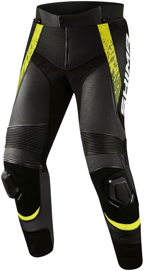 SHIMA STR 2.0 Motorcykel læderbukser sort/gul 48 Figur 1