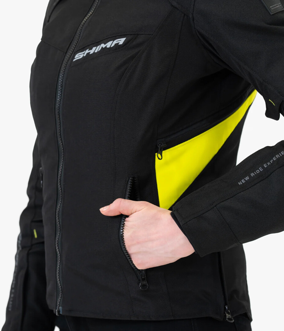 SHIMA Rush 2.0 vattentät Damer Motorcykel Textil Jacka svart/gul M Figur 7