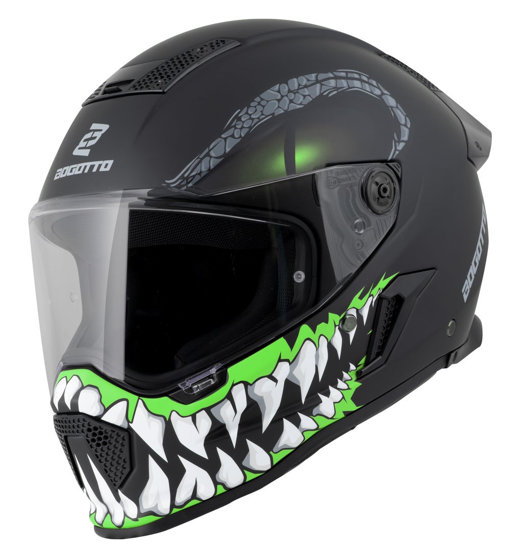 Bogotto Rapto Reptile Helm Zwart/Groene Matt M Figuur 18