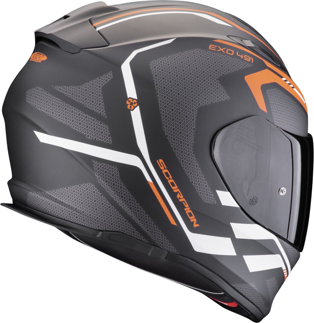 Scorpion Exo-491 Kripta Casque noir mat/blanc/orange XXS (51/52) Figure 2