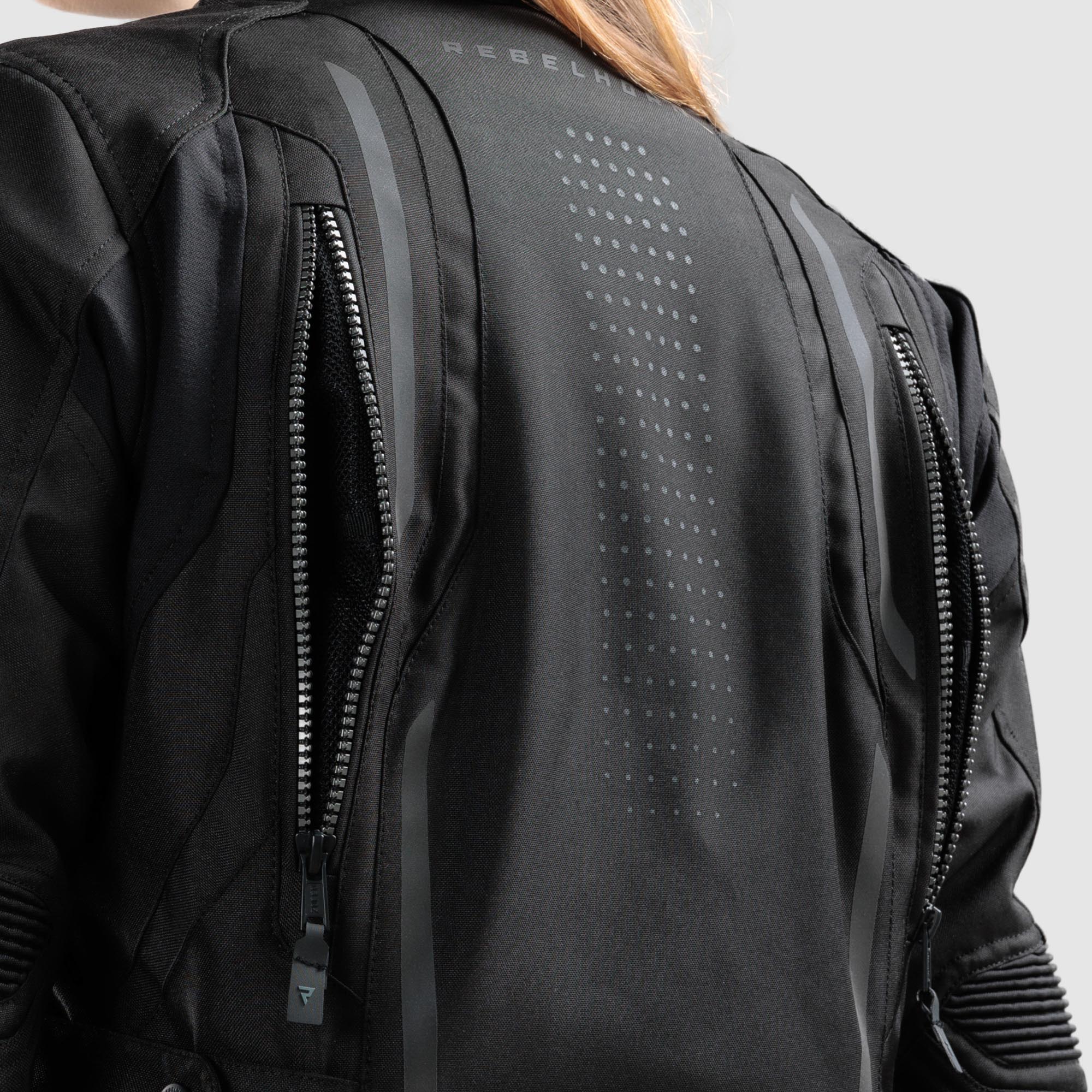 Side view of Rebelhorn Hiker 4 waterproof Ladies Motorcycle Textile Jacket