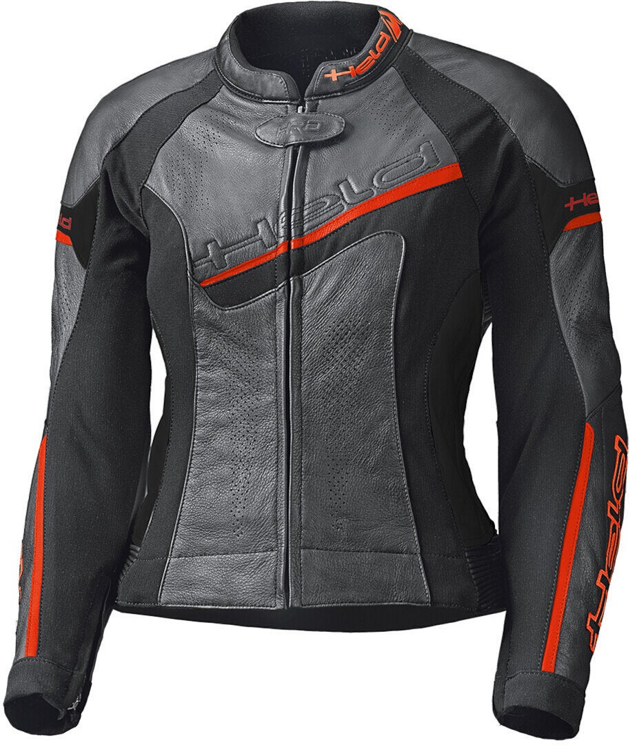 Held Debbie II perforierte Damen Motorrad Lederjacke schwarz/rot 36 Abbildung 1