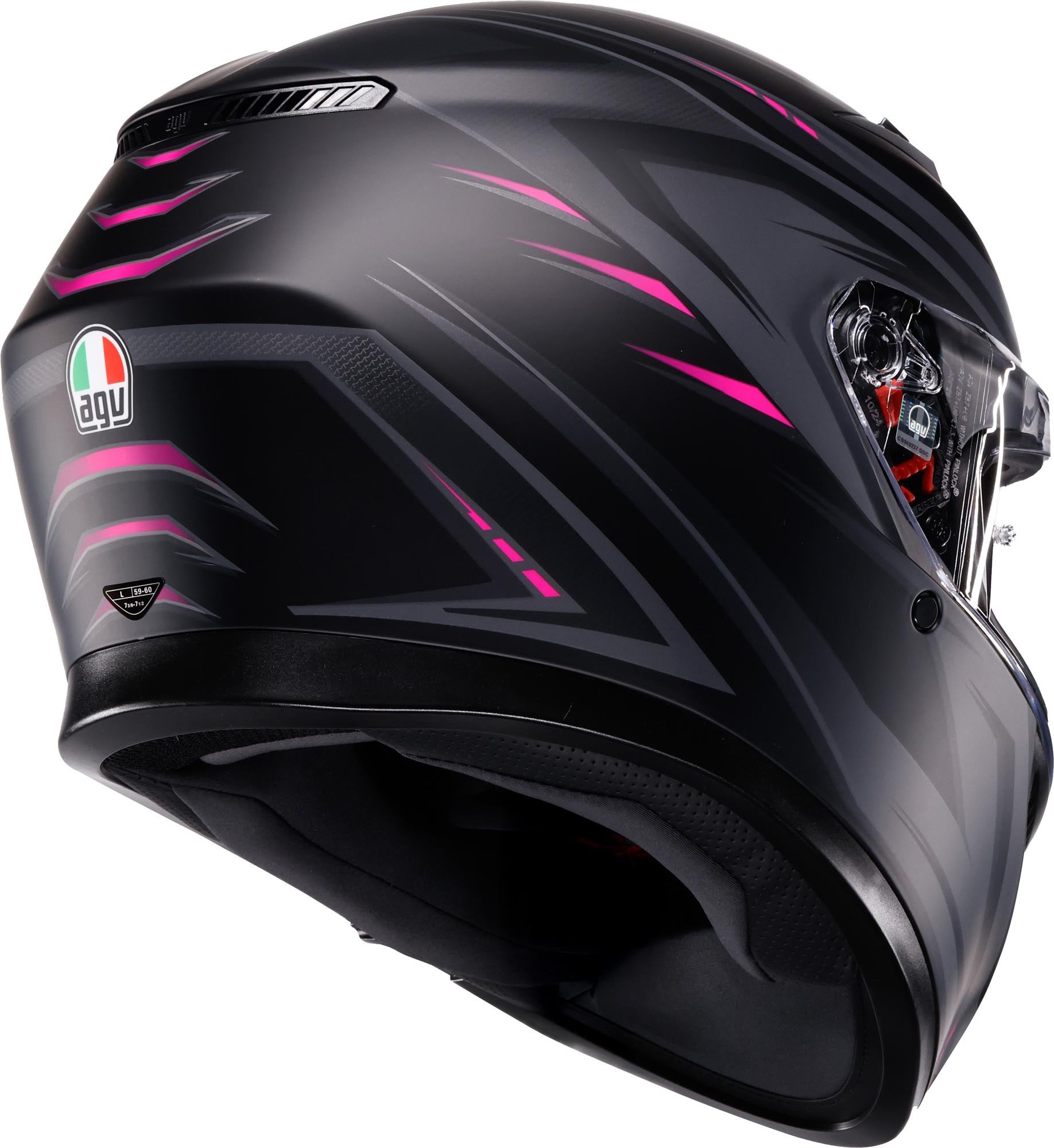 AGV K3 Syth Hjelm sort mat/pink S (55/56) Figur 6