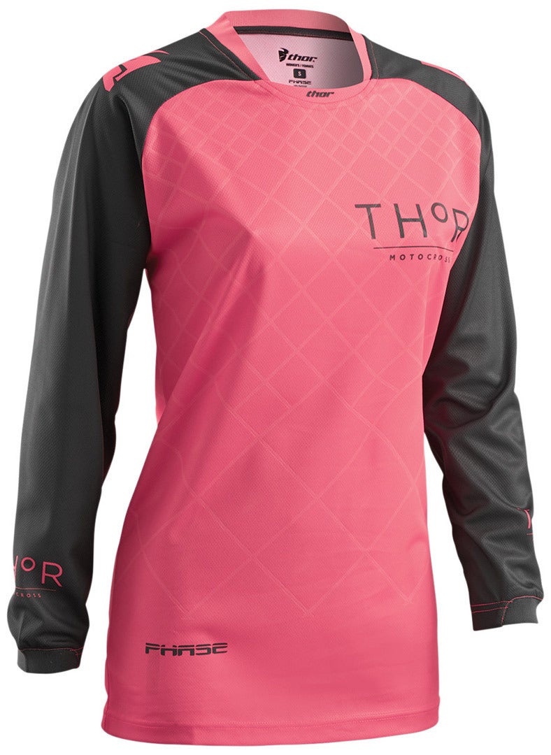 Thor Phase Clutch Dame Motocross trøje grå/pink S Figur 1