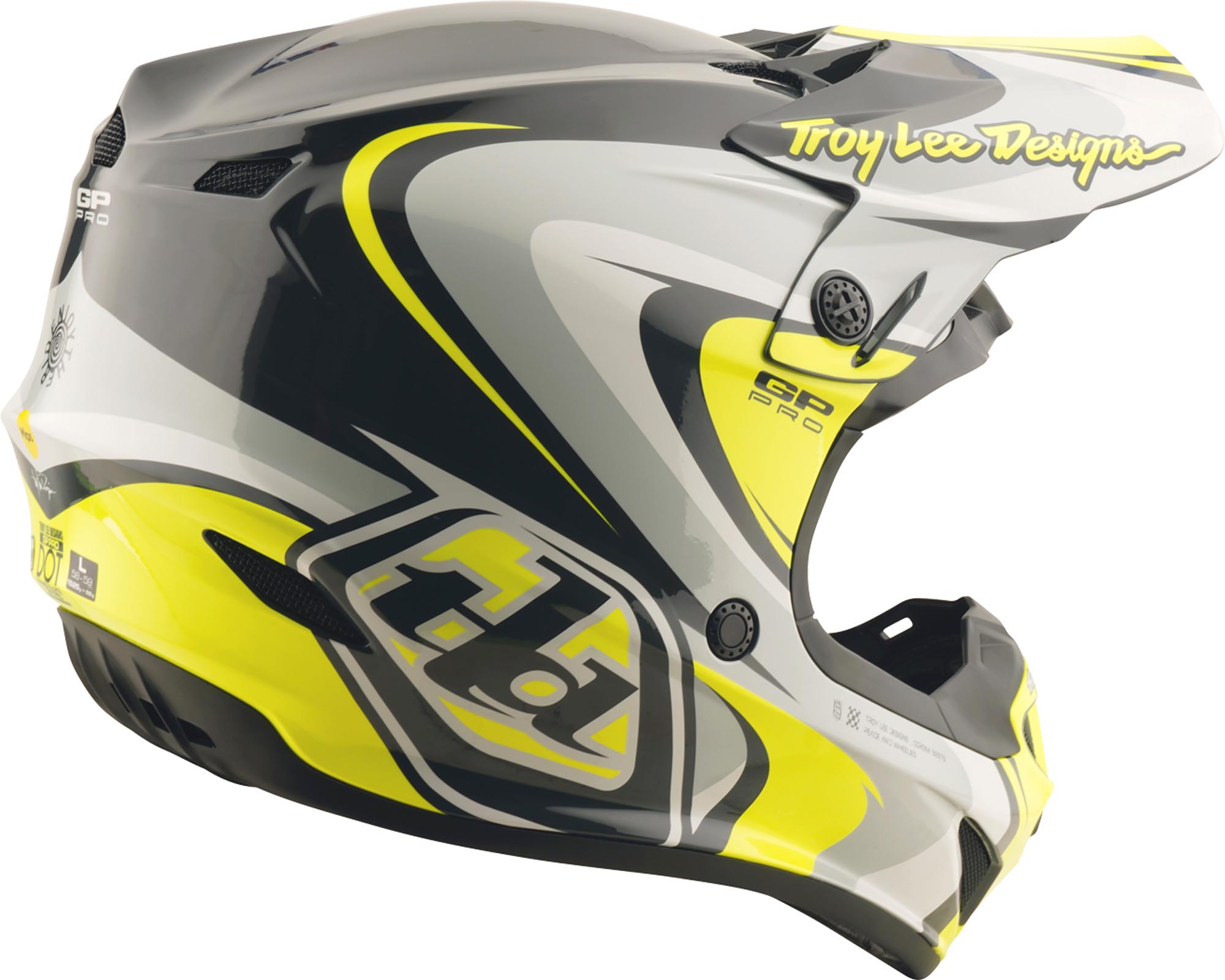 Troy Lee Designs GP Pro Crossover MIPS Cască de motocross negru/gri/fluo-galben XS (54/55) Figura 5