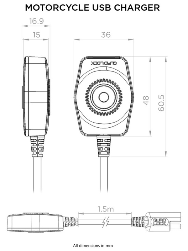Quad Lock Încărcător USB pentru motocicletă Figura 3