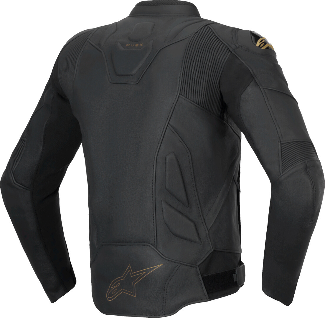 Alpinestars Dusk Motorcycle Leather Jacket black/gold 46 Figure 2