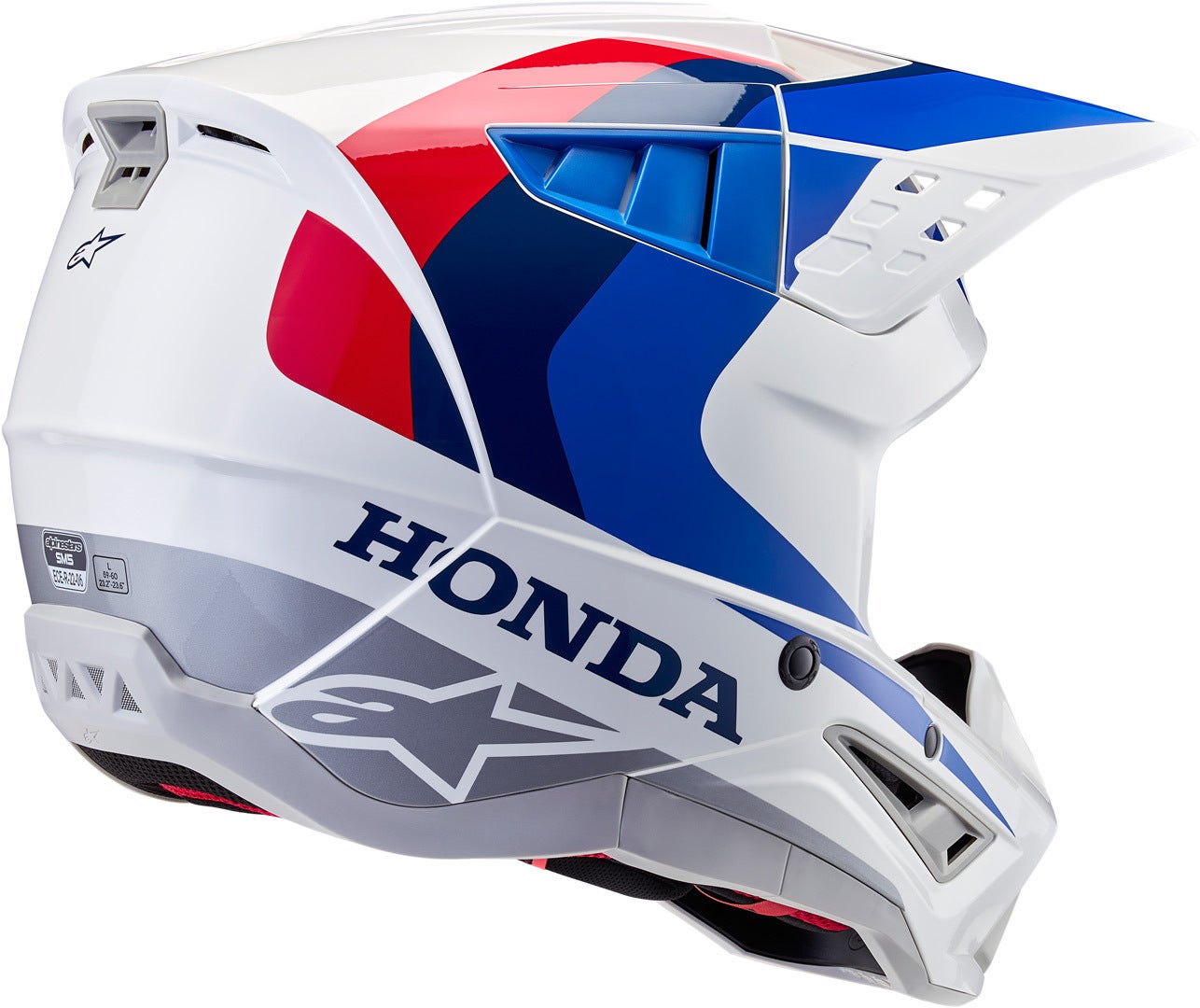 Alpinestars SM5 Honda Motocross Helmet white/blue/red S (55/56) Figure 7