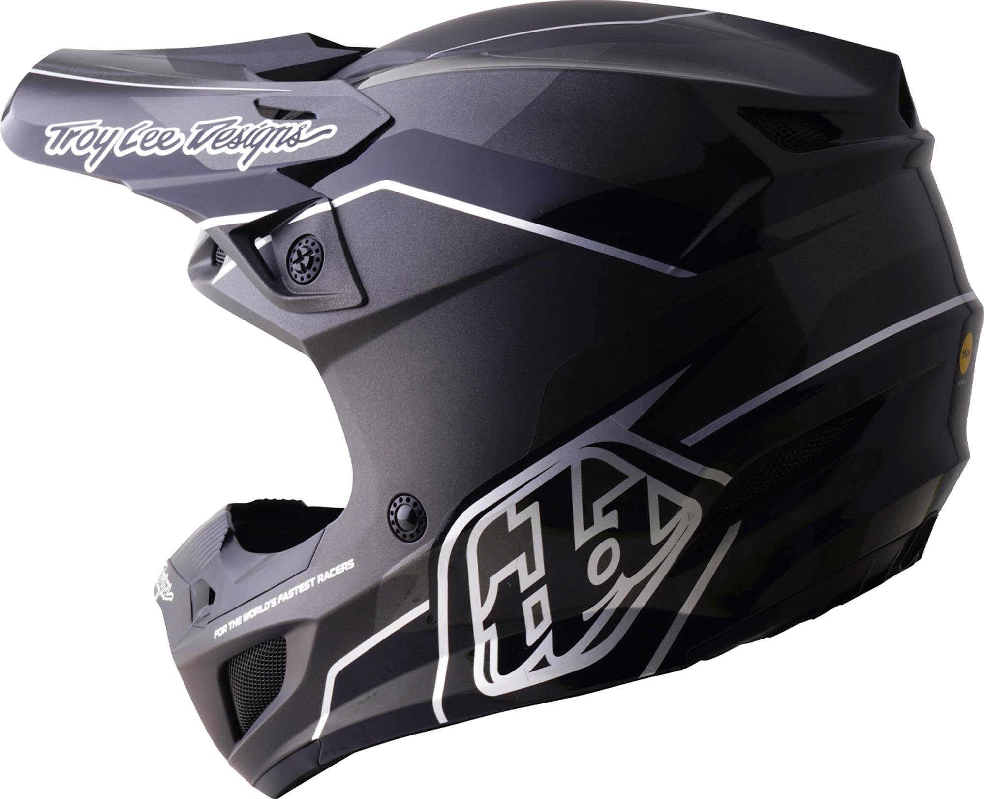 Side view of Troy Lee Designs SE5 Polycarbonate MIPS Stand Motocross Helmet