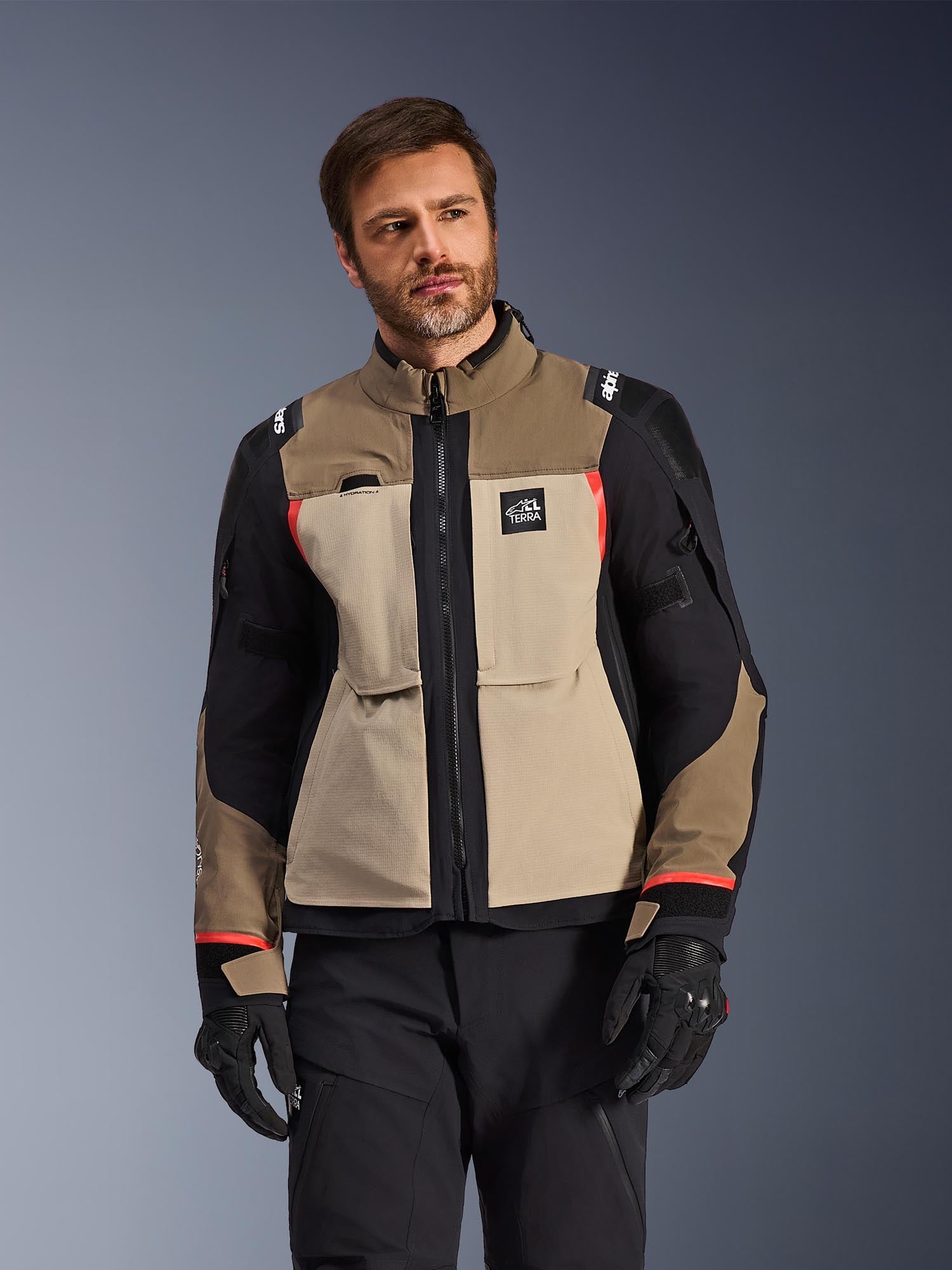 Alpinestars Andes Pro Drystar XF waterproof Motorcycle Textile Jacket brown/black/grey XL Figure 3