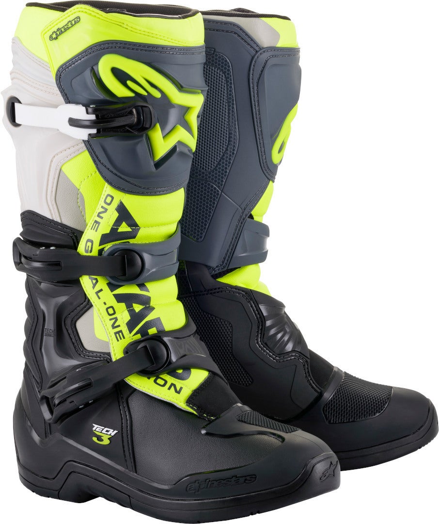 Alpinestars Tech 3 Motocross støvler sort/grå/gul 14 (49,5) Figur 1