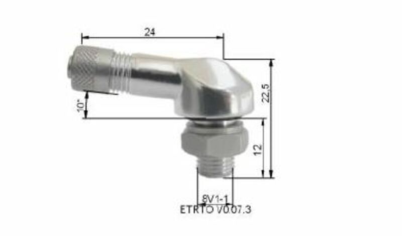 Bihr Ø8,5 mm aluminiumdäckventil - x10 Figur 1