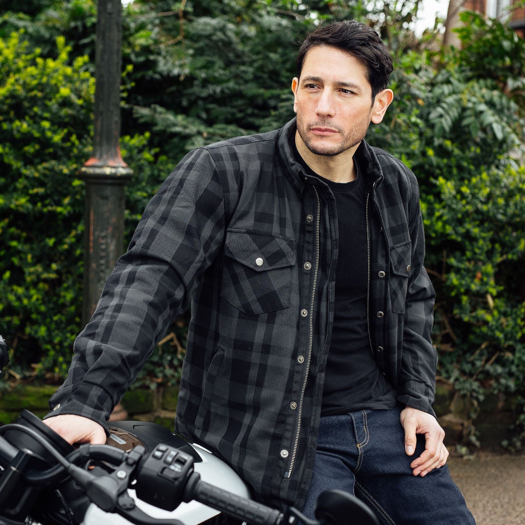 Side view of Merlin Axe Hydro Kevlar waterproof Motorcycle Shirt