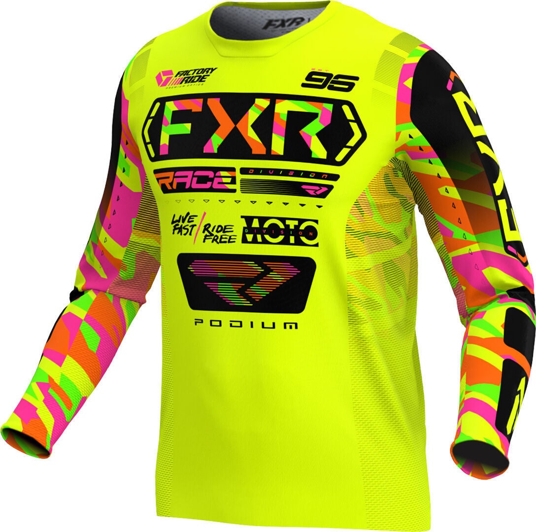 Fxr Men's Yellow/Magenta Podium 2025 Motocross Jersey