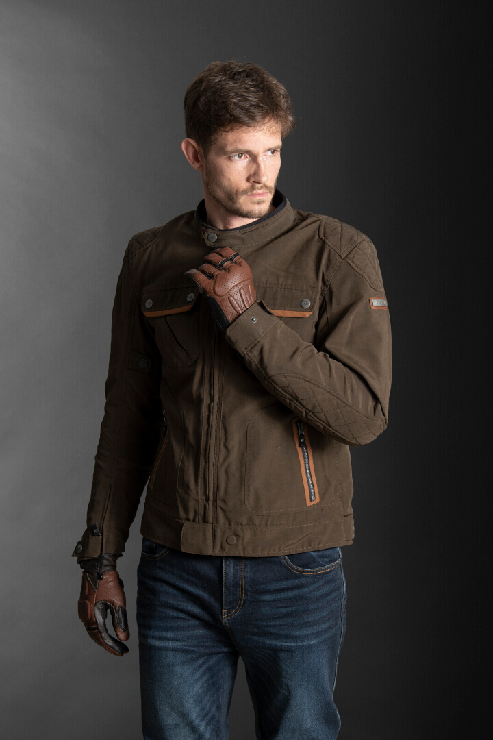 LS2 Bullet Chaqueta textil de moto impermeable marrón 5XL Figura 4