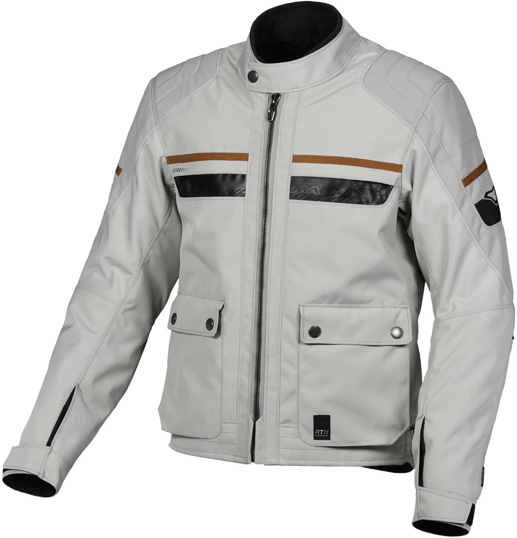 Macna Oryon waterproof Motorcycle Textile Jacket light grey L Figure 1