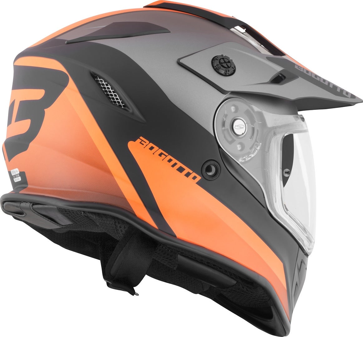 Bogotto H331 BT Tour EVO Bluetooth Enduro hjelm sort mat/grå/orange 2XL Figur 4