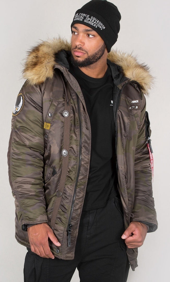 Alpha Industries N3B Airborne Jacke dunkles camouflage M Abbildung 1