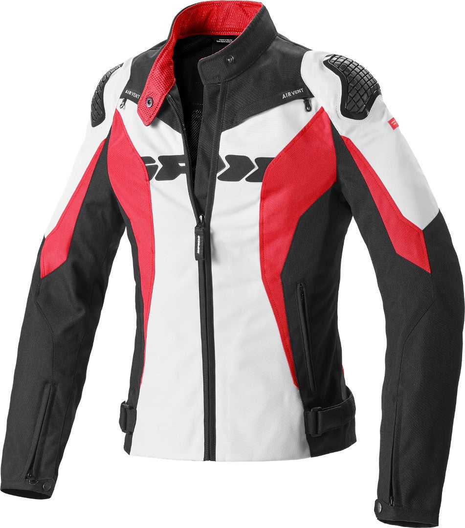 Spidi Sport Warrior Tex Women Motorcycle Textile Jacket black/white/red S Figure 1