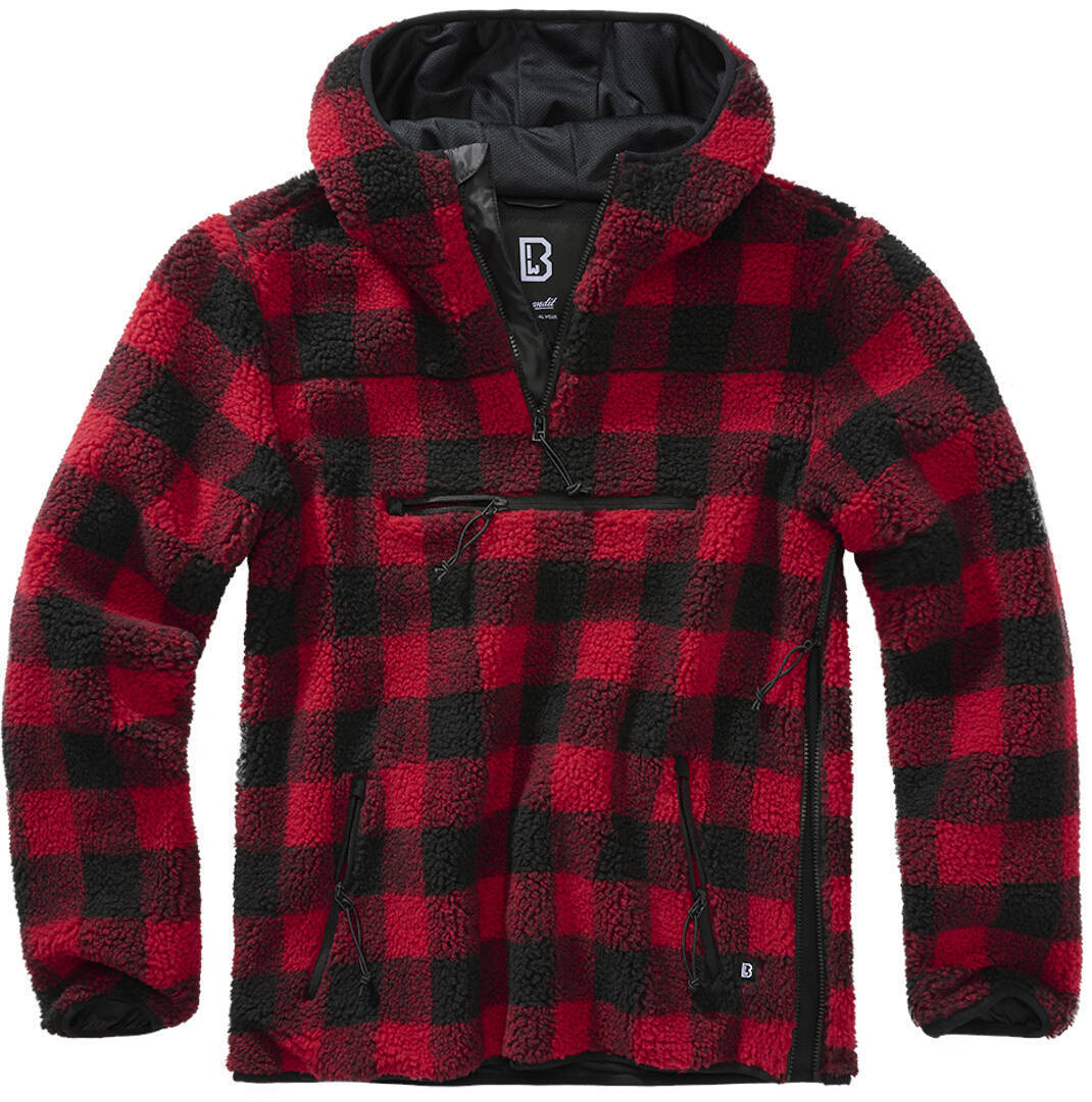 Brandit Teddyfleece Worker Pullover schwarz/rot M Abbildung 1