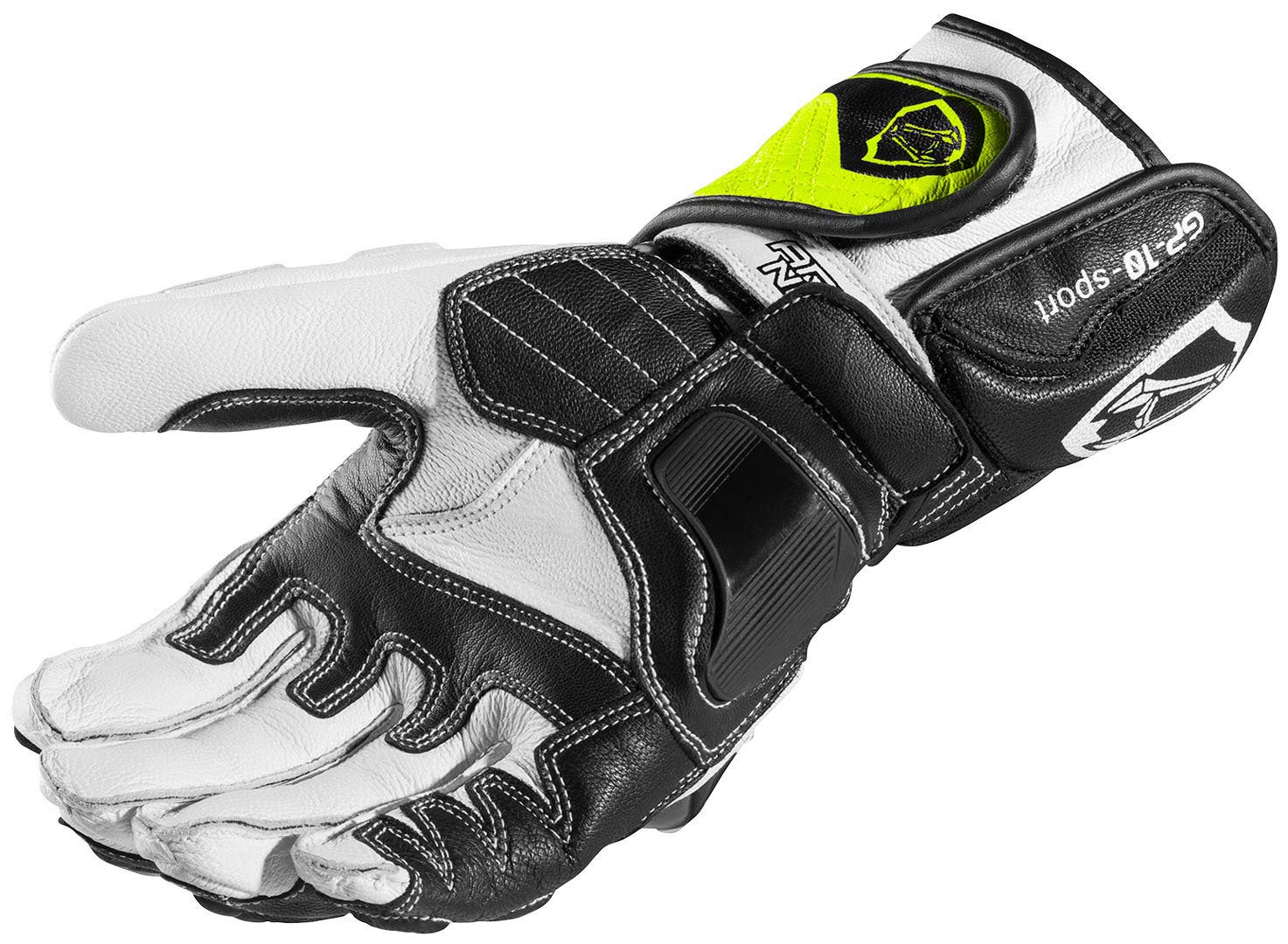 Arlen Ness Yakun Evo Motorcykelhandsker sort/hvid/neongul L Figur 4