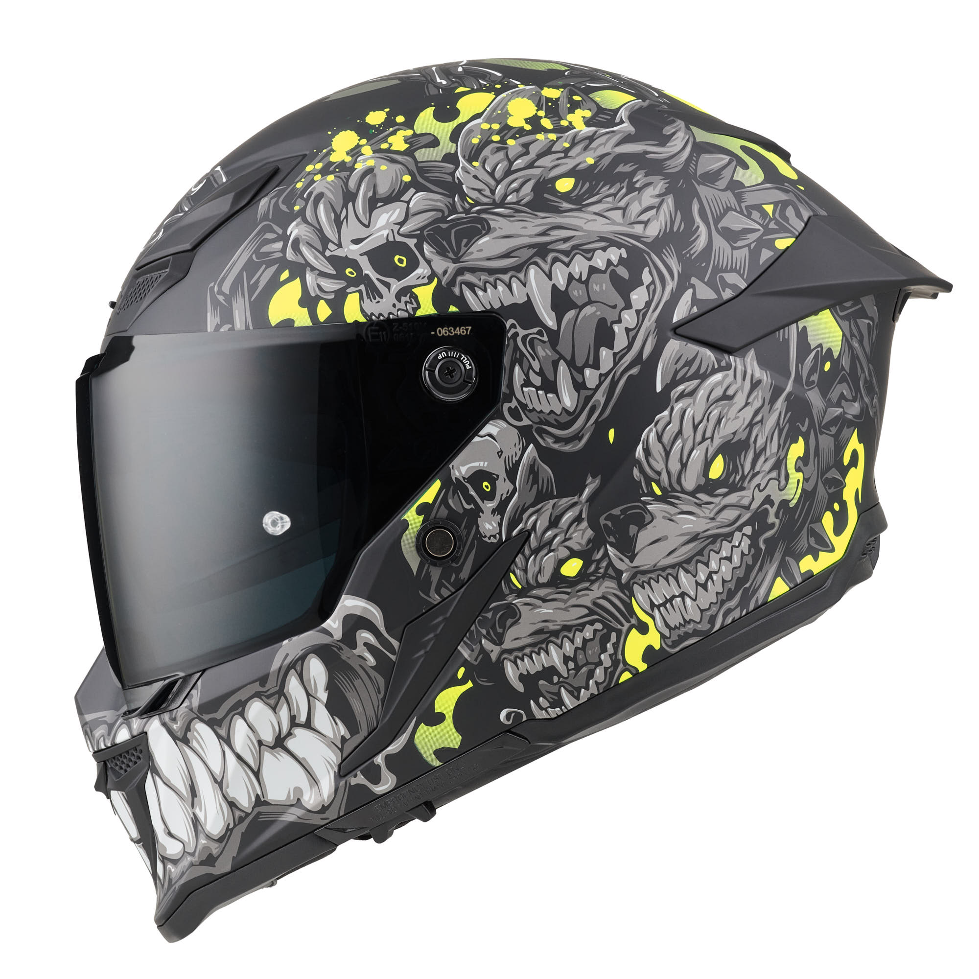 Bogotto Blade Gatekeeper Helm zwart/grijs/fluo-geel S Figuur 6