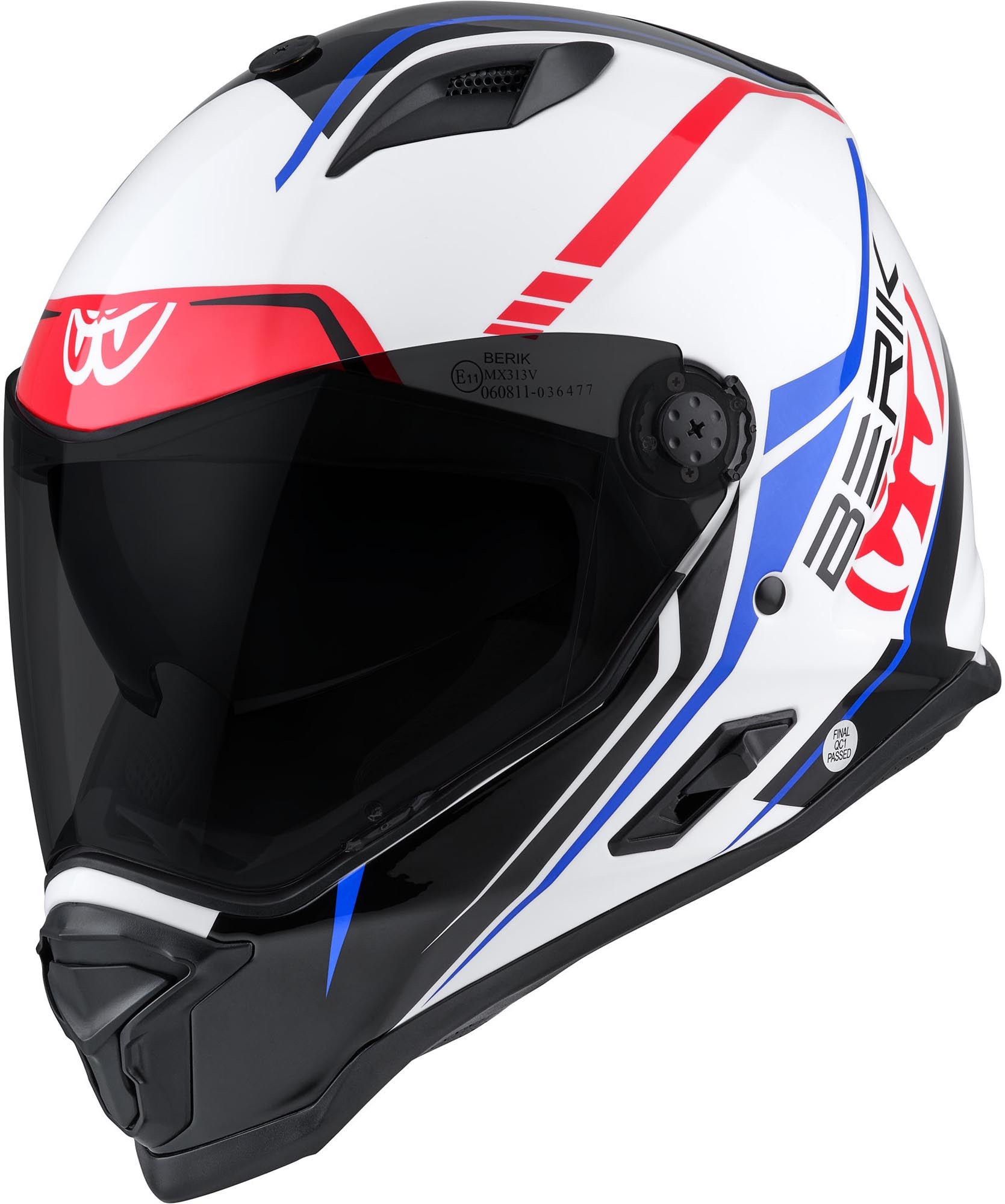 Berik MX313 Volstom Adventure Pro Enduro Helm weiß/blau/rot L Abbildung 6