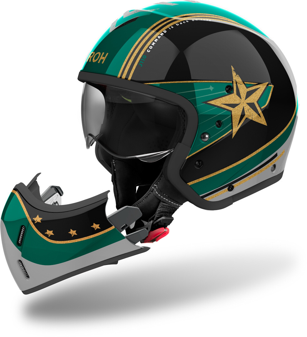 Airoh J110 Command Casco Jet negro/verde L (59/60) Figura 2