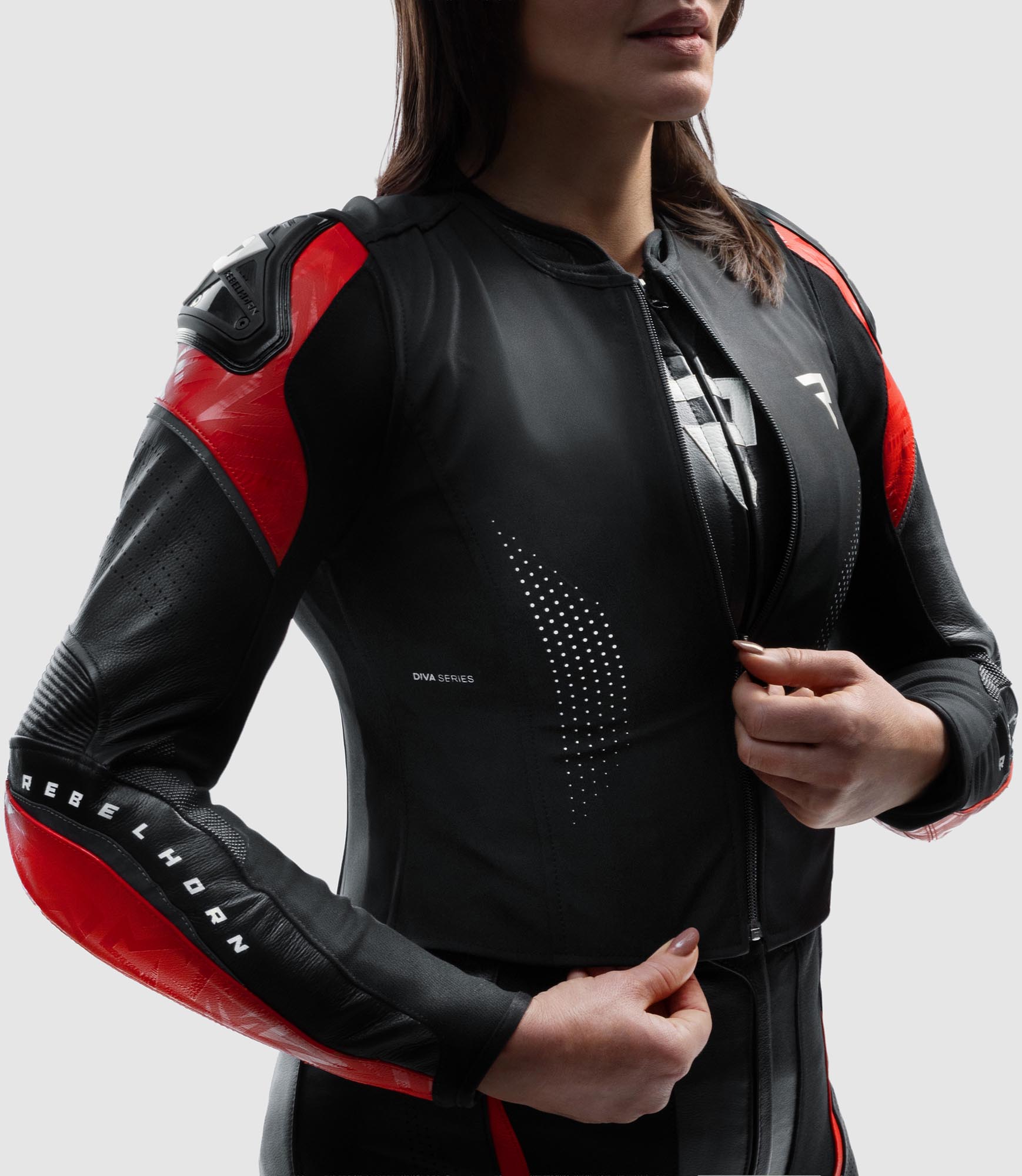 Rebelhorn Diva RS Damen Motorrad Lederjacke schwarz/rot 40 Abbildung 5