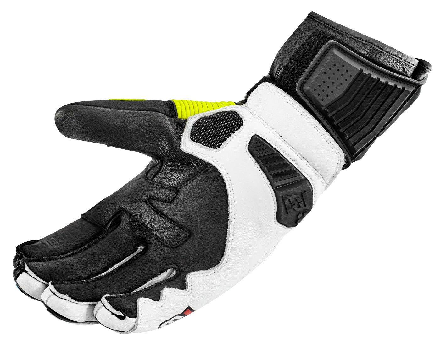 Bogotto Sugello perforerede motorcykelhandsker sort/hvid/neongul L Figur 4