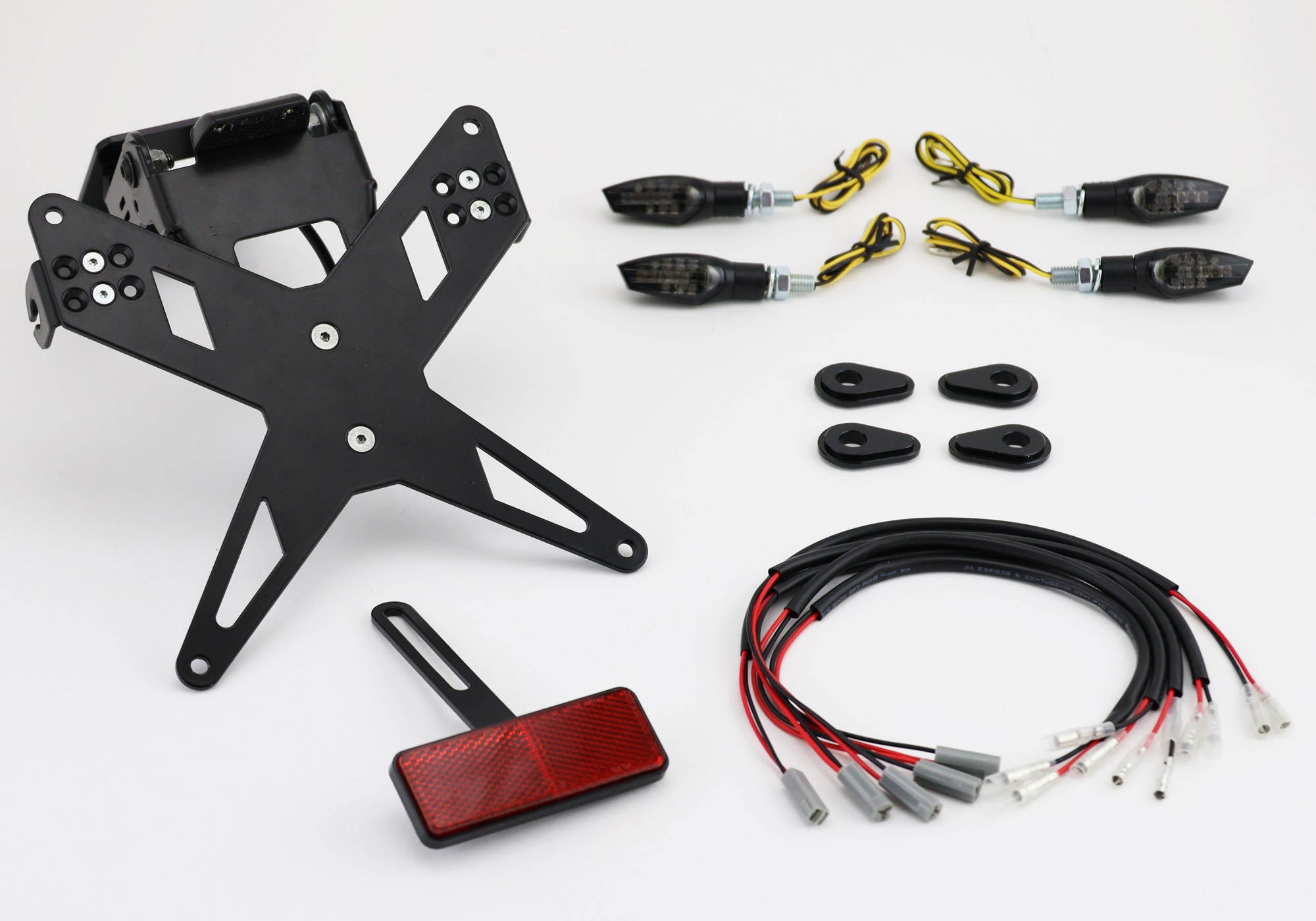 Set complet plug and play pentru suportul de plăcuță PROTECH, cu 4 semnalizatoare LED, oțel inoxidabil/aluminiu vopsit cu pulbere neagră Figura 1