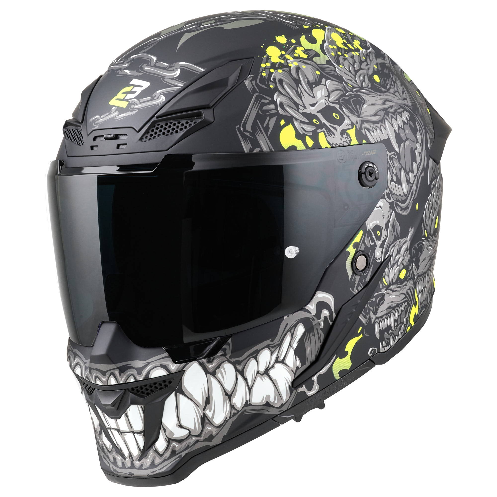 Bogotto Blade Gatekeeper Helm zwart/grijs/fluo-geel S Figuur 3