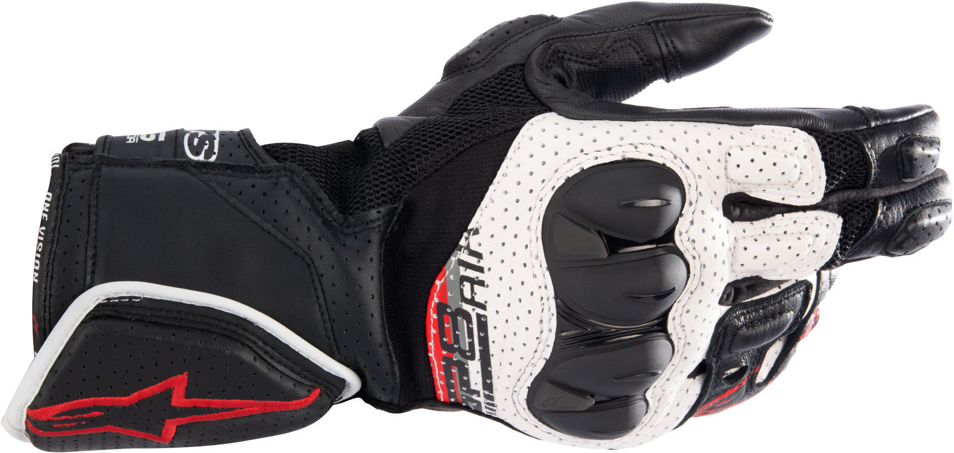 Alpinestars SP-8 Air Motorcykelhandsker sort/hvid/rød M Figur 1