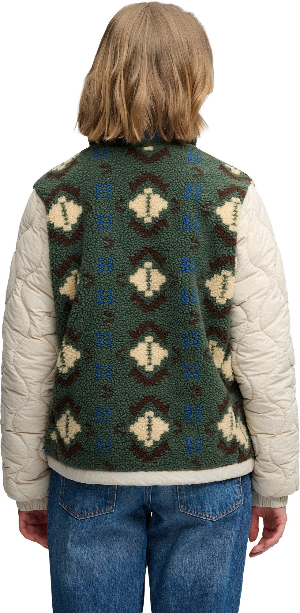 Superdry & Co Fleece Onion Quilt Damers hybridjacka Grön/Khaki M Figur 5