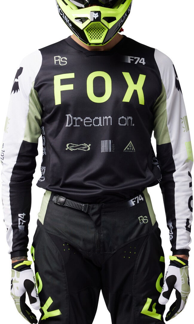 FOX 180 Race Spec Motocross Jersey Noir/Blanc/Vert M Figure 3