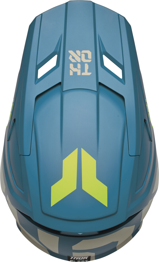 Thor Fleet Forge Cască de motocross pentru copii Albastru/galben-neon Y/L (52/53) Figura 2
