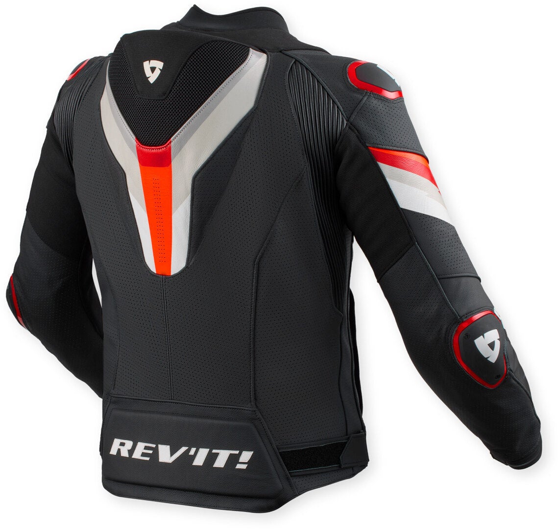 Revit Quantum 3 Pro perforated Motorcycle Leather Jacket black/neon-red 50 Figure 2